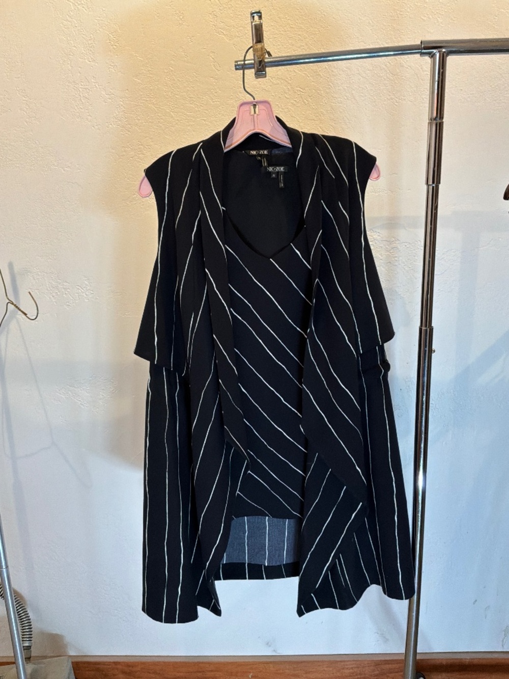 Nic and Zoe sleeve-less blouse with knee length wrap